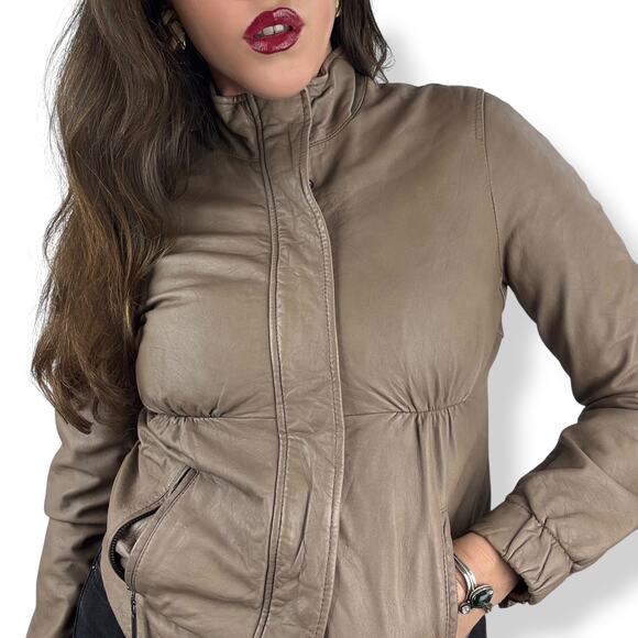 VINCE tan lamb leather jacket - Picture 14 of 16